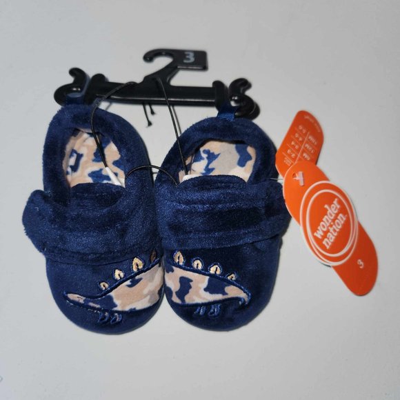 Wonder Nation Dinosaur Baby Slippers - Size 3 - NWT - Picture 1 of 5